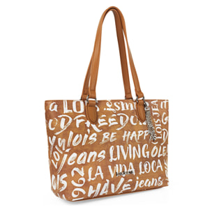 Bolso Shopper-Tote Lois Words Camel