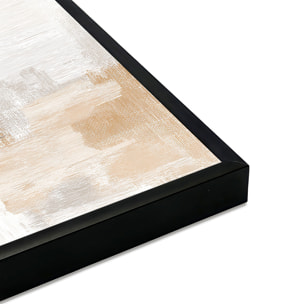 Affiche encadrée peinture abstraite beige Affiche + cadre en métal - Noir