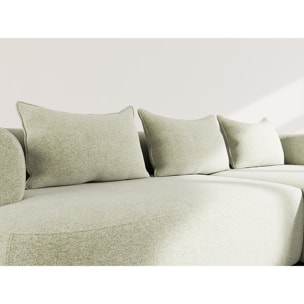 Angela - canapé d'angle droit 4 places en velours texturé - Vert sauge