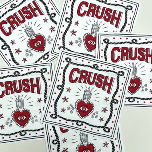 Lot de 20 serviettes en papier recyclé imprimées CRUSH - Rouge