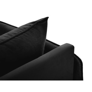 Méridienne droite "Vienna" en velours noir