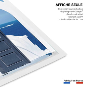 Poster porte bleue oia Affiche seule