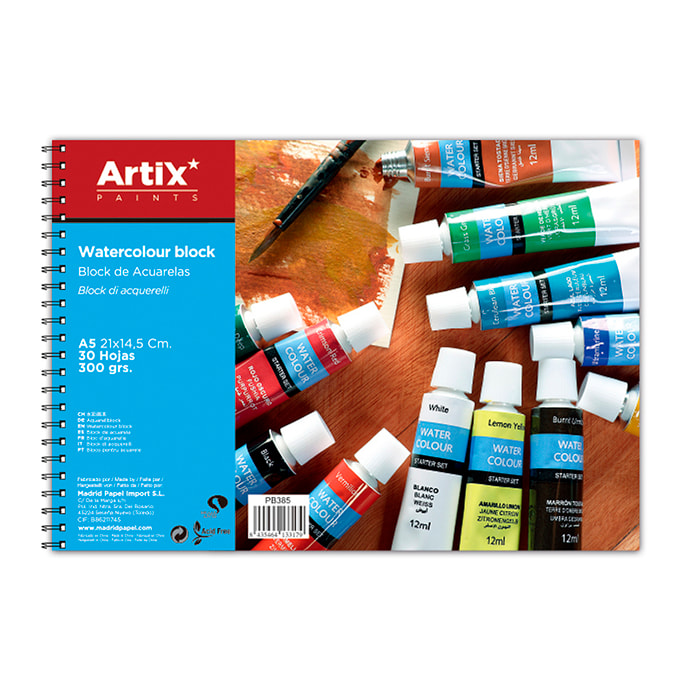 PACK 12 PZ BLOCCO ACQUERELLO A5 30 FOGLI