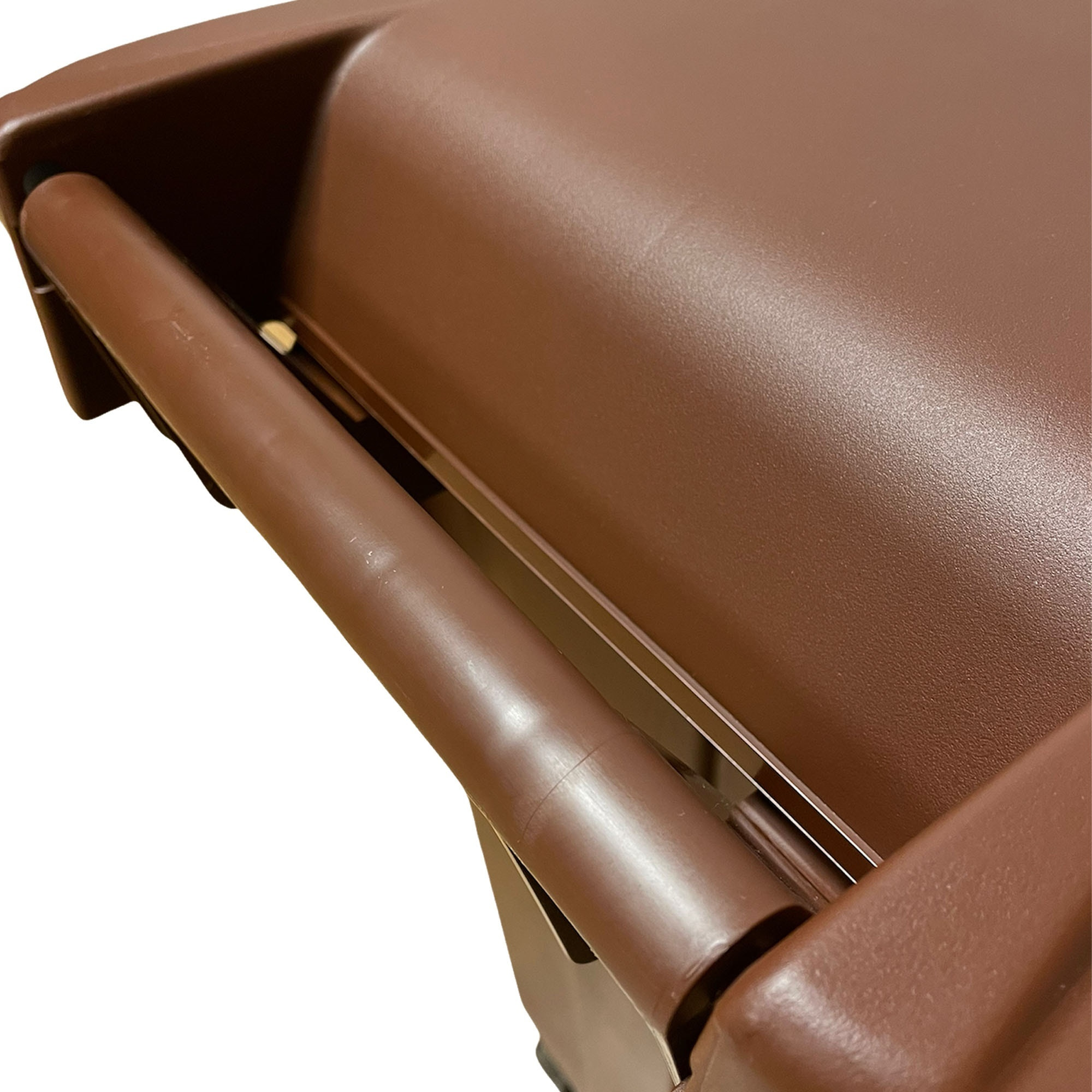 Contenedor - cubo de basura wellhome reciclo 110 litros,color marrón cerrado con tapa, ideal para reciclaje de residuos orgánicos, con ruedas