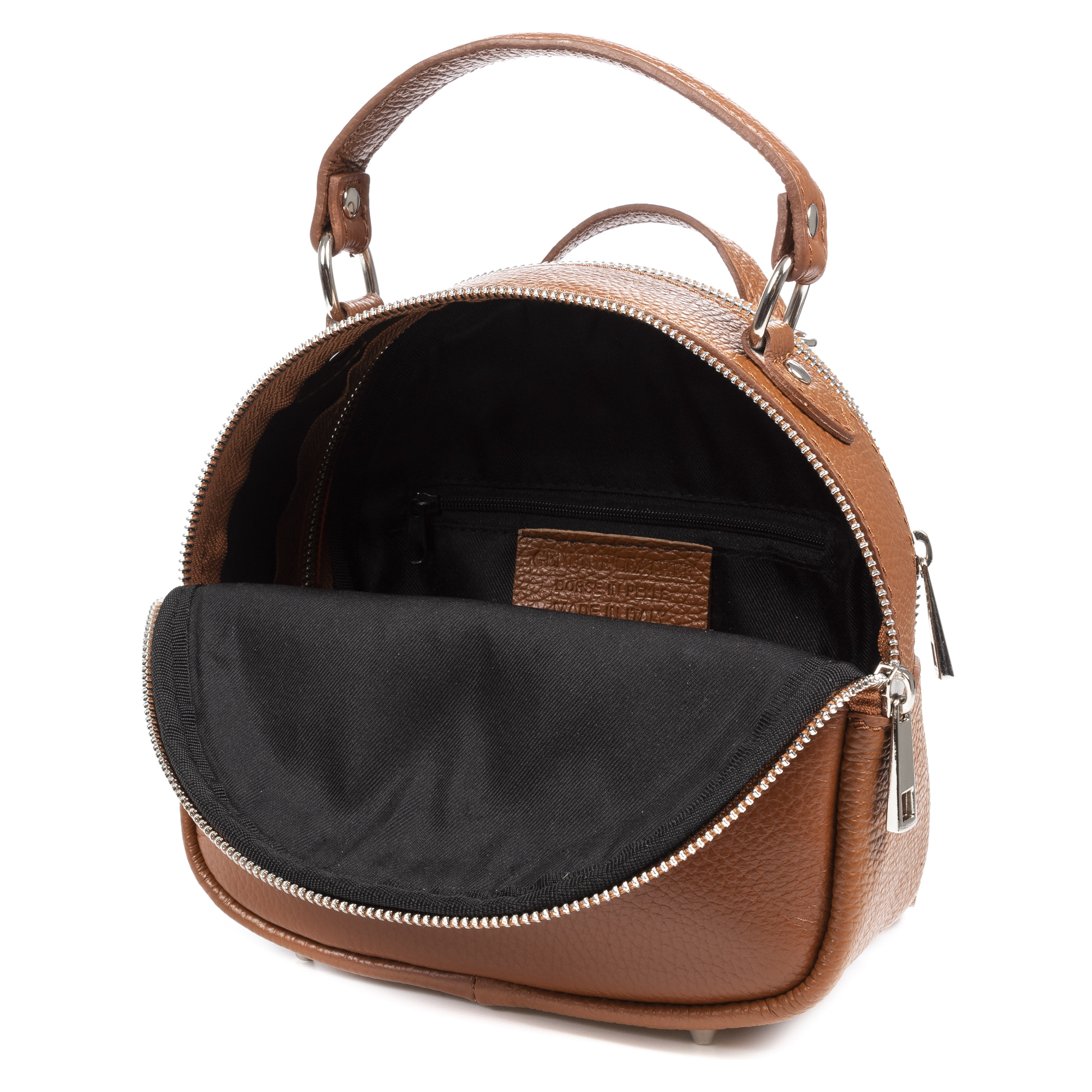 Menodora Bolso mochila Mujer.Piel auténtica Dollaro