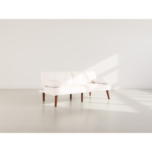 Philae - Canapé convertible clic-clac 2 places - en simili - Blanc