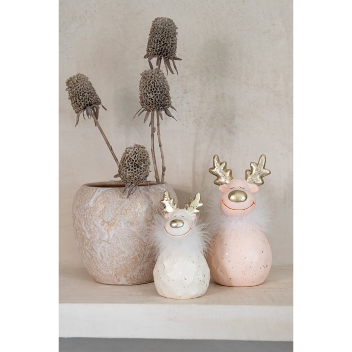 J-Line figurine Renne - céramique - mix - small - 2 pièces