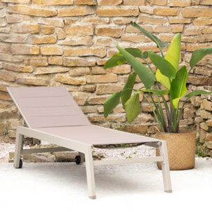 Bain de soleil BARBADOS en textilène taupe - aluminium taupe