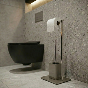 Combiné Wc Inox & Verre Taupe MSV