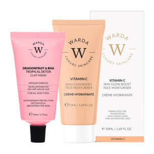 Mascarilla hidratante con ácido hialurónico + mascarilla detox con BHA