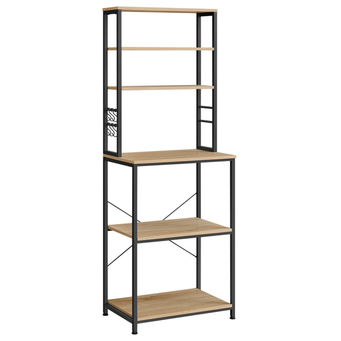 Mobile cucina a scaffale Sonoma in acciaio e legno