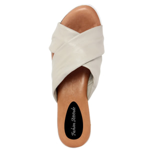 SANDALO IN PELLE MADE IN ITALY FASHION ATTITUDE COLORE COLORE Grigio