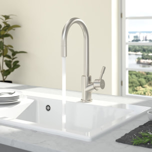 Robinet cuisine Umbrella flex acier massif