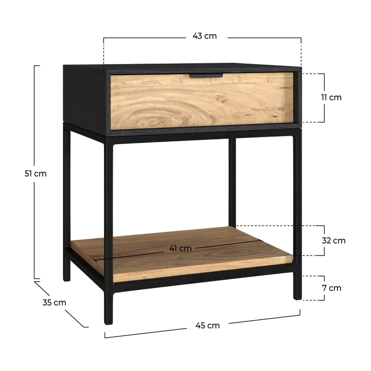 Table de chevet Jakson 1 tiroir