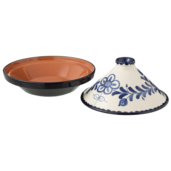J-Line tajine Granada - céramique - blanc/bleu