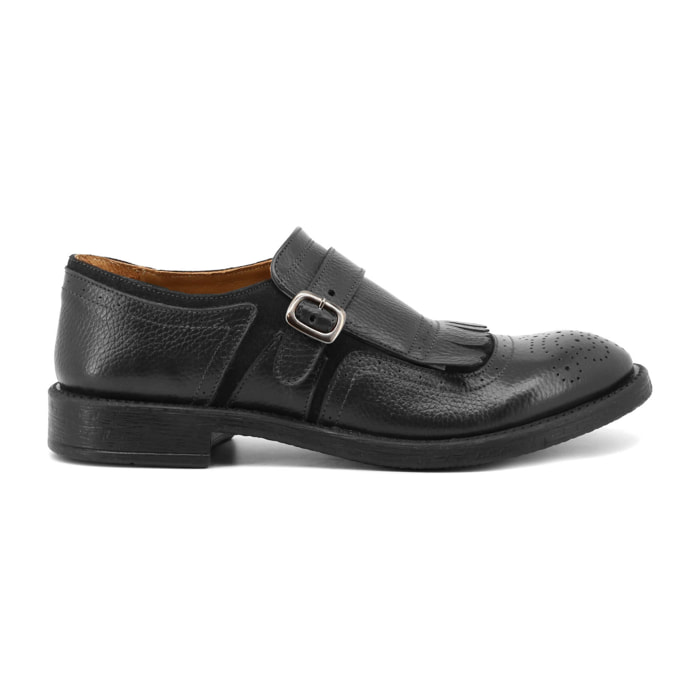 Zapatos Monkstrapa para Hombre - Duca di Morrone Samuele Leather Black