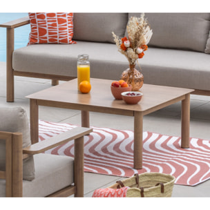 Salon de jardin en aluminium - 5 places - effet bois - AVIGNON