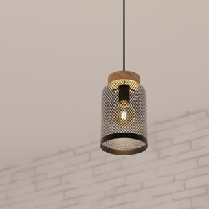 Suspension "Zely" métal noir D15cm