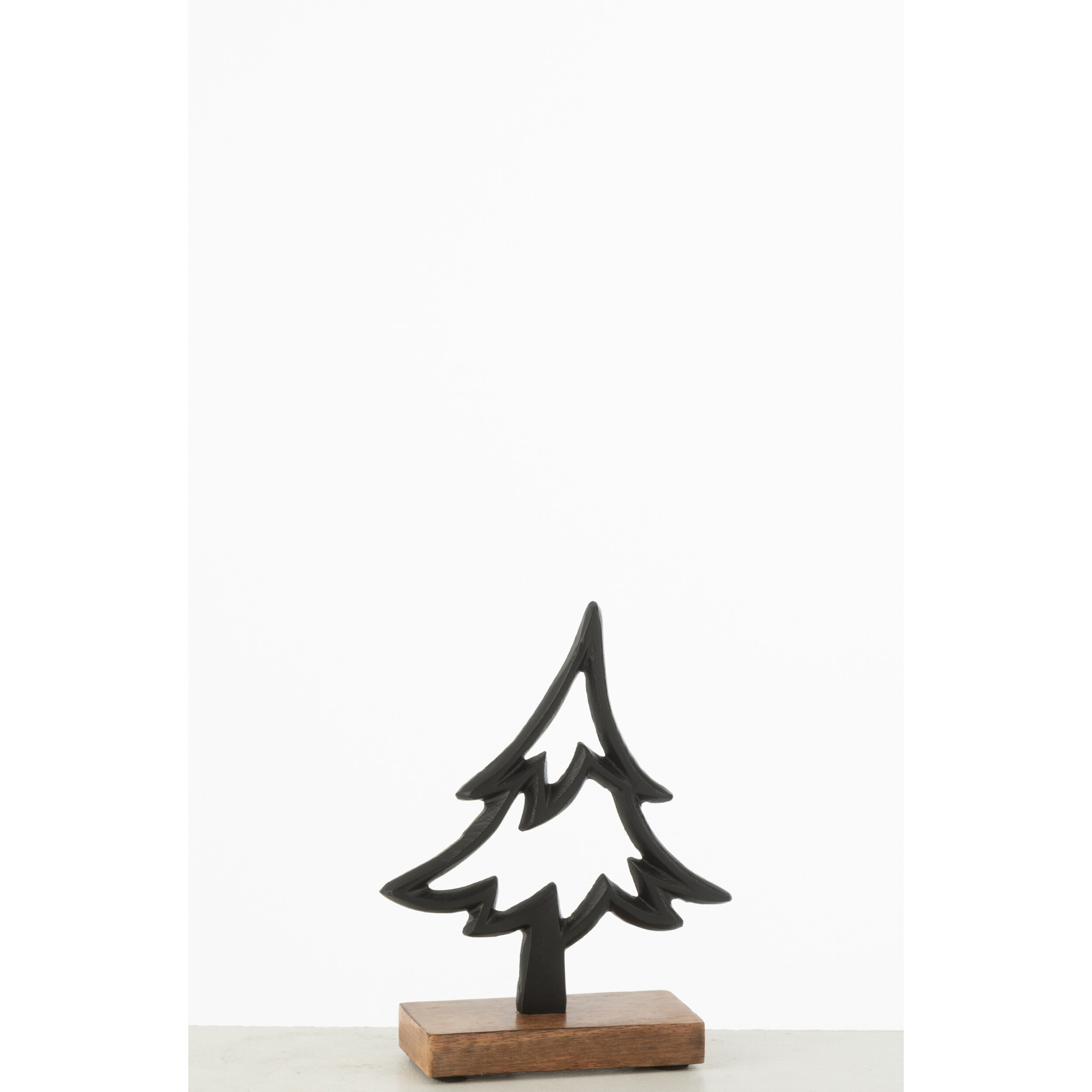 J-Line décoration Sapin Sur Pied - aluminium/bois - noir - small