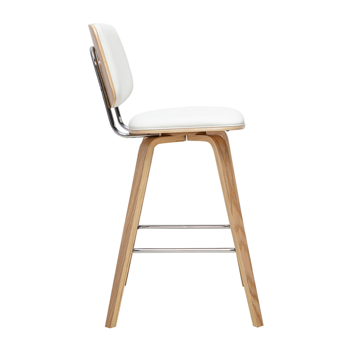 Tabourets de bar blancs et bois clair H66 cm (lot de 2) SEGUR
