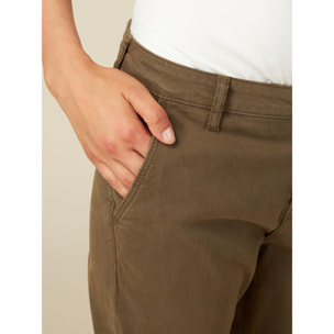 Oltre - Pantalón chinos con botón joya - Verde