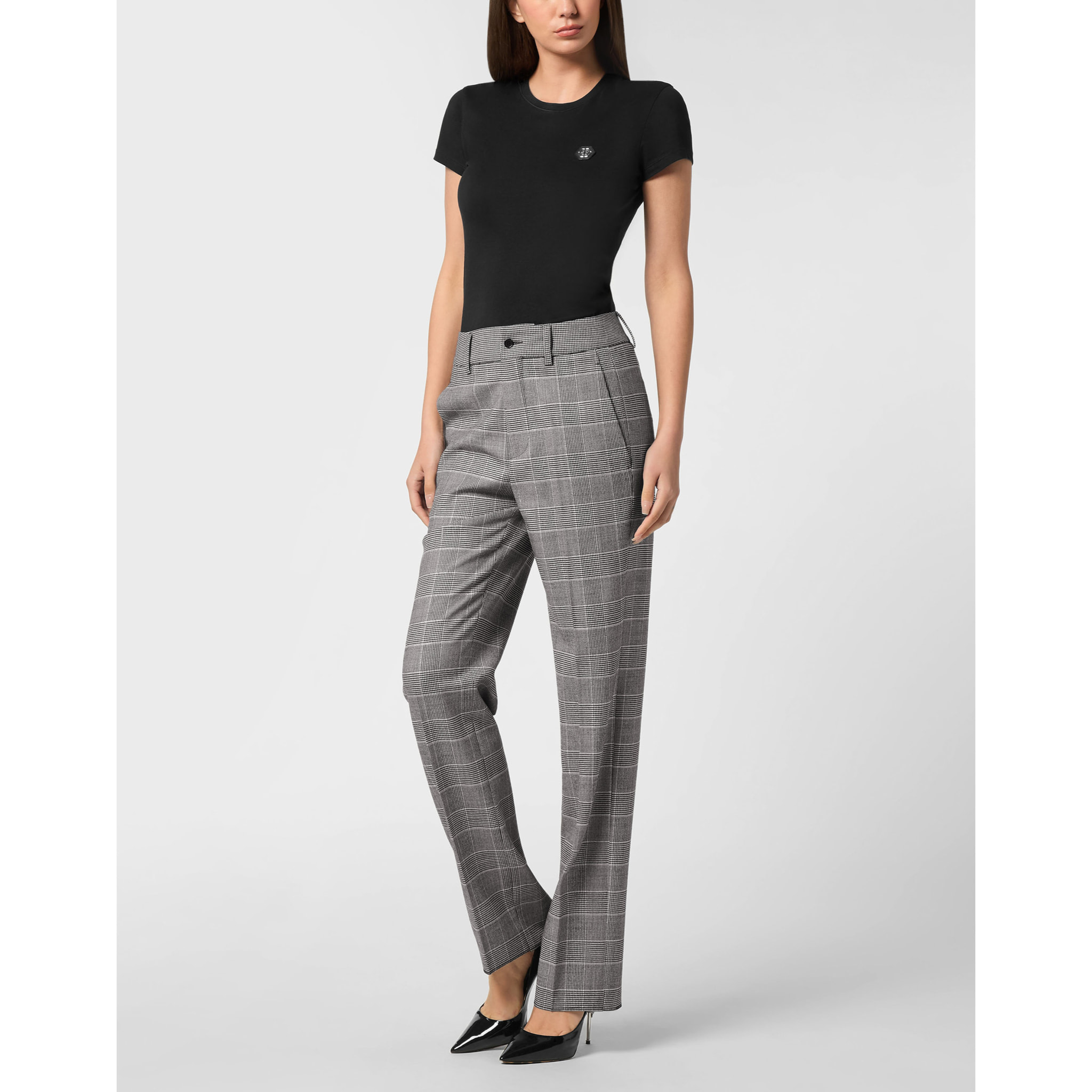 PHILIPP PLEIN Long Trousers Prince of Wales