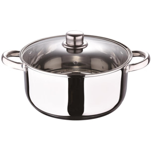 juego de batería de cocina de 7 piezas en acero inoxidable con bases de inducción y mangos ergonómicos