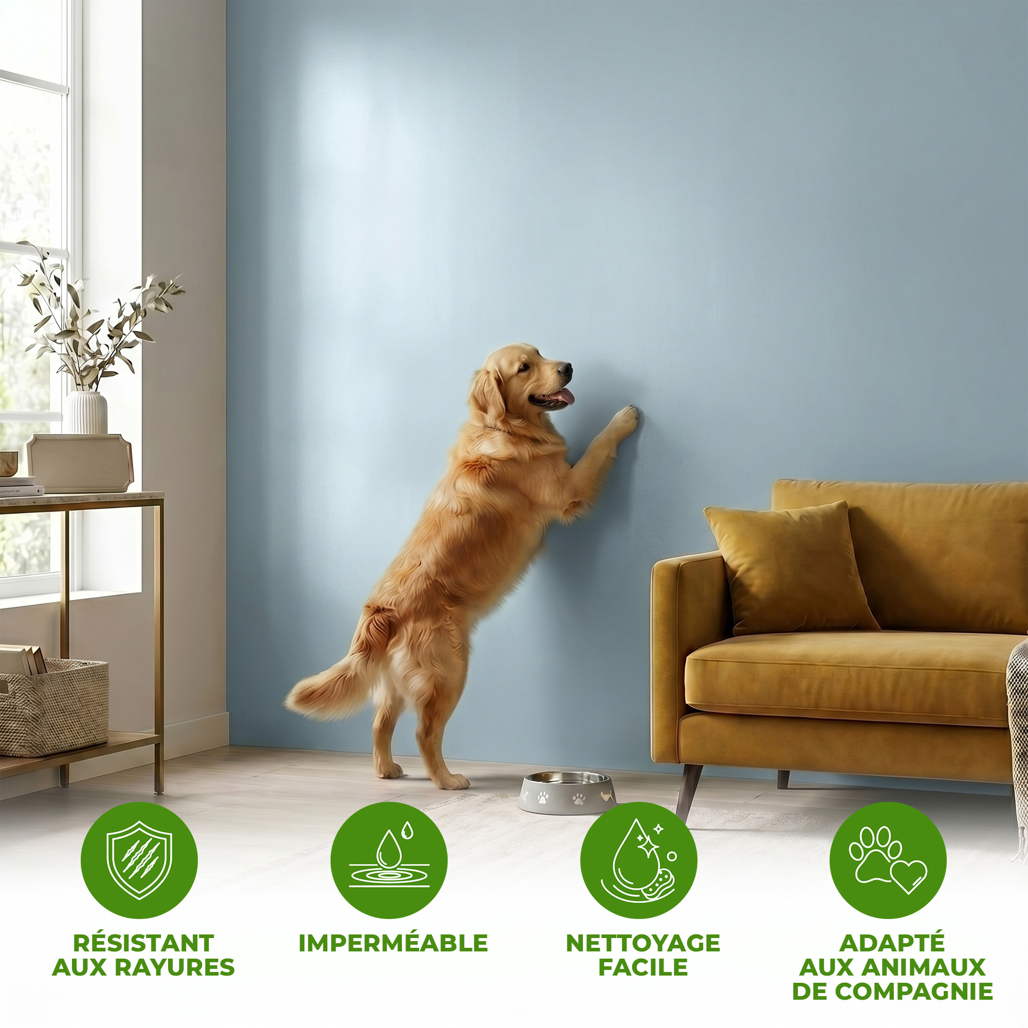 Rouleau adhésif décoratif Vinyle au Mètre - Bleu poudre - Sticker Lavable Imperméable Mur Cuisine Meubles