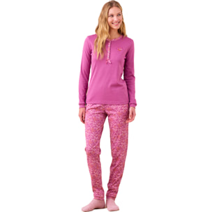 Pigiama donna caldo cotone articolo fiori. Noidinotte