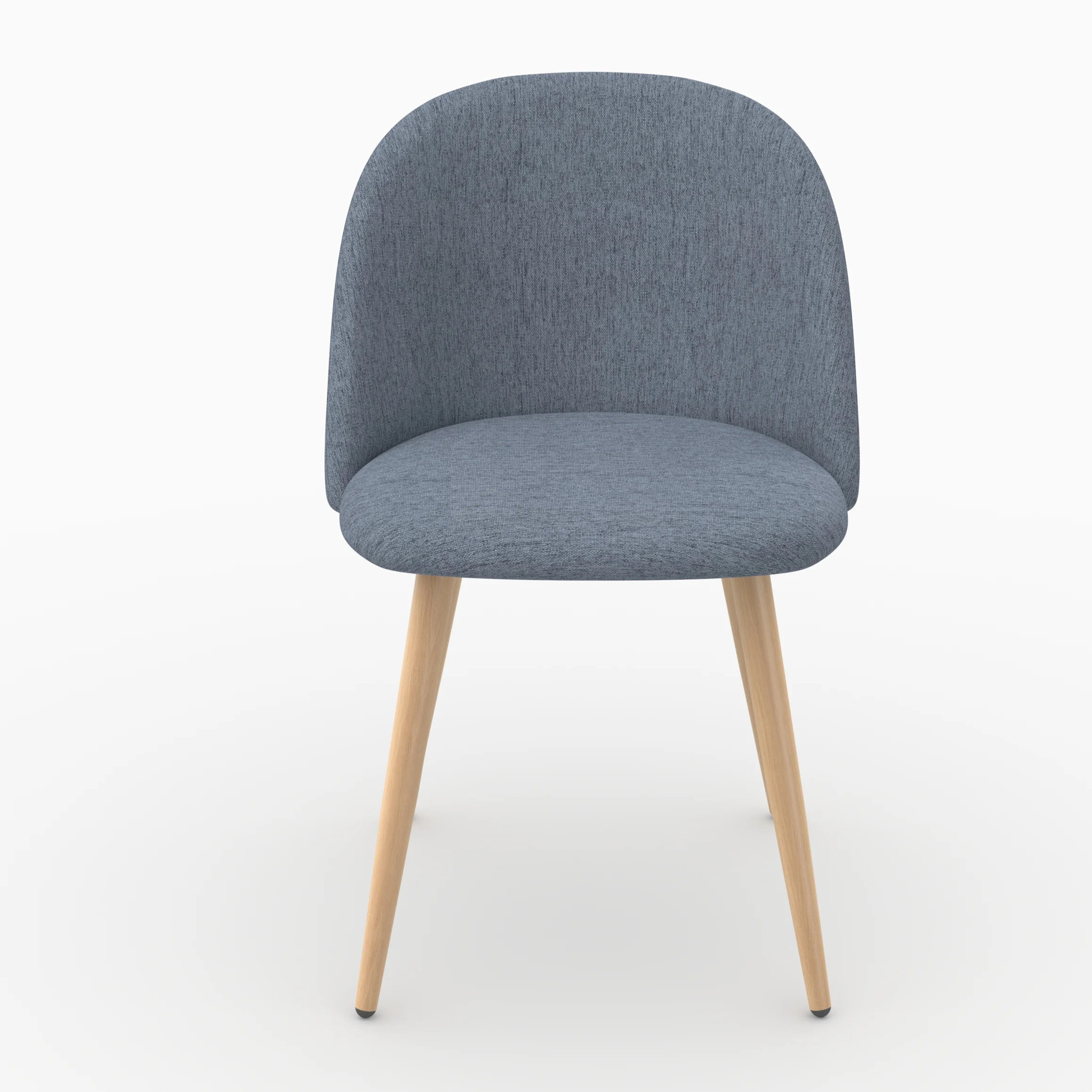 Lot de 2 chaises en tissu bleu marine et pieds en métal - Cozy