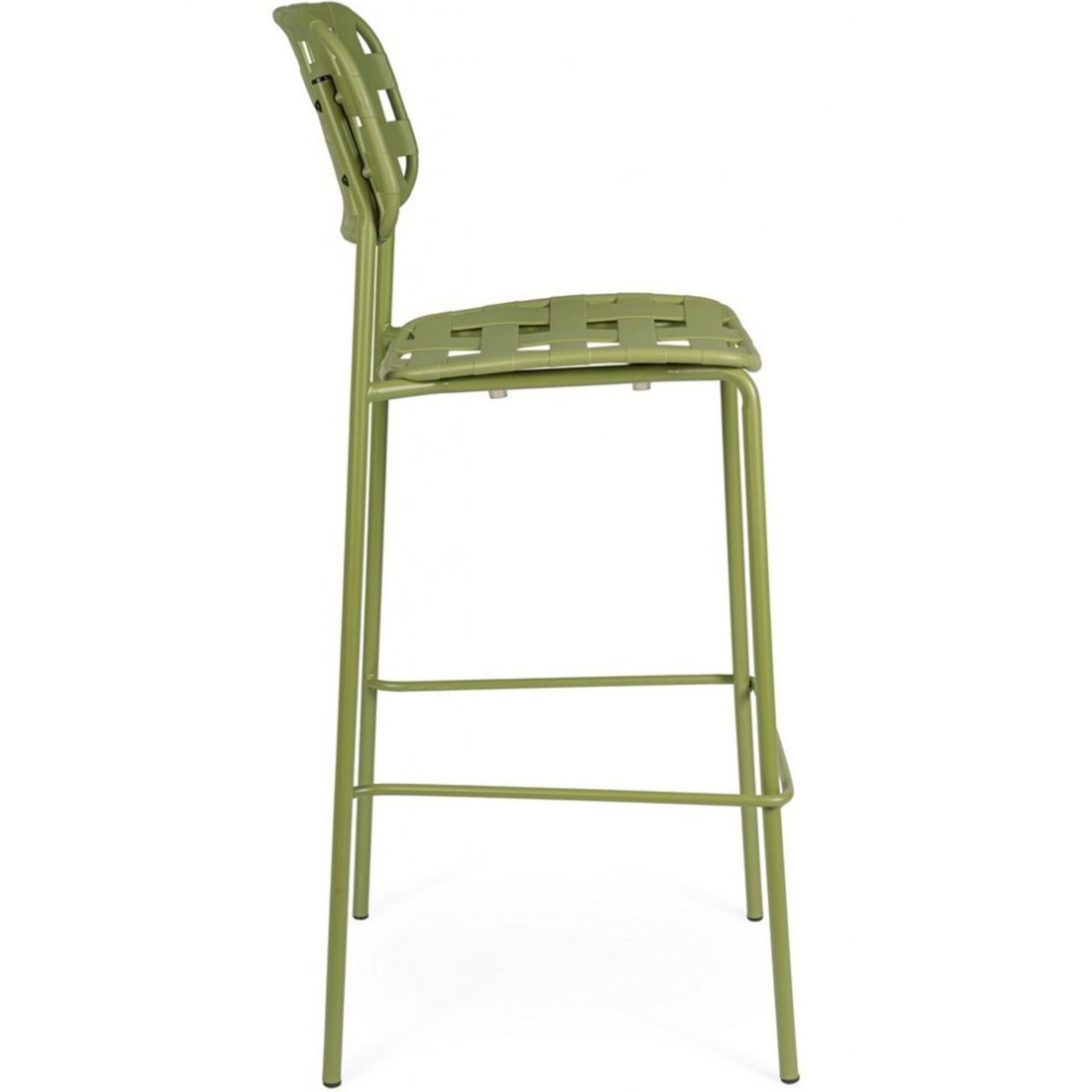 Set di 4 sgabelli CLOVER in polipropilene verde e struttura acciaio, impilabili