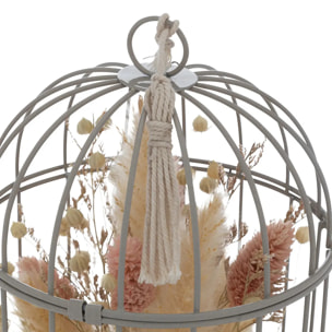 Cage "Lumière d'hiver" en métal H20cm gris