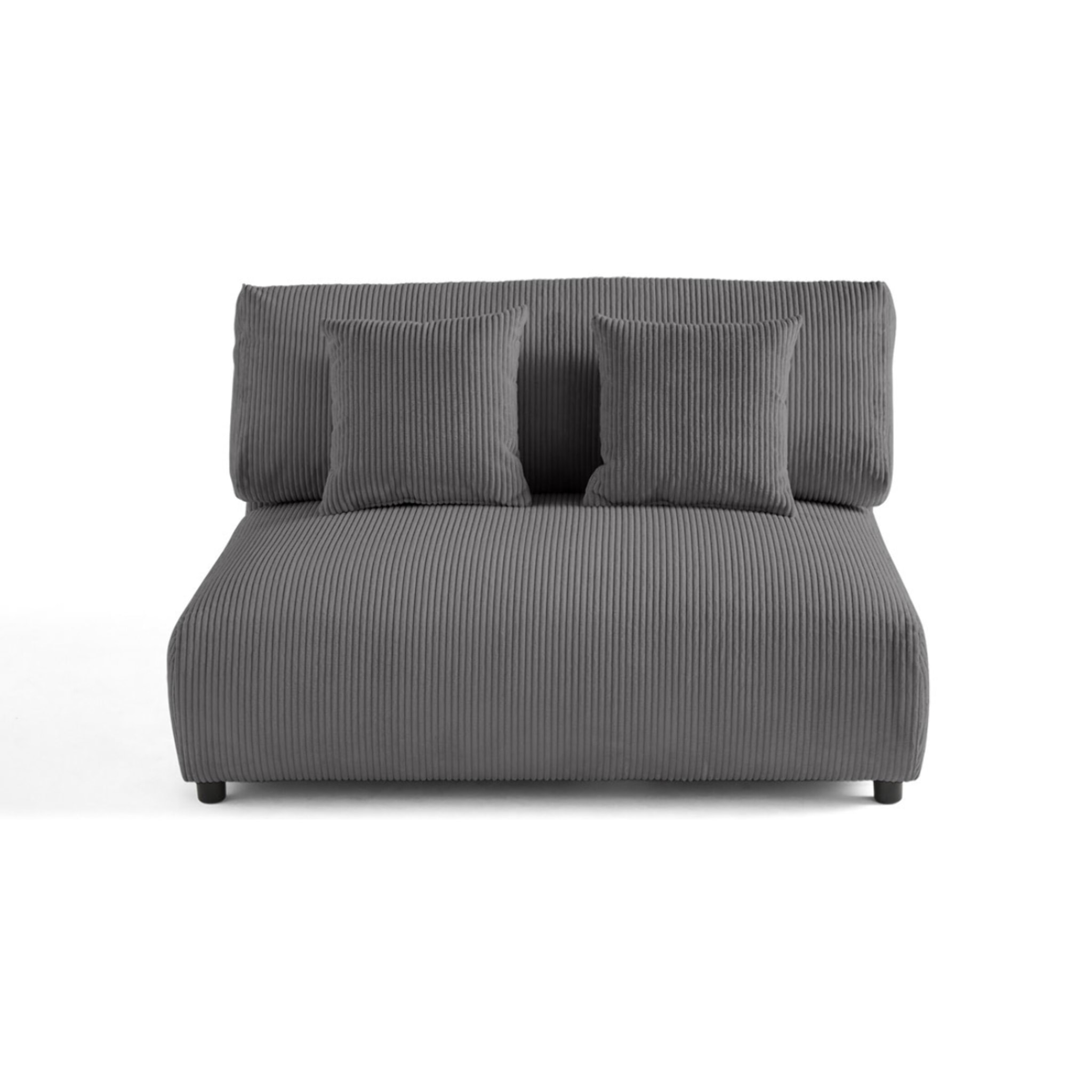 Garance - module d'assise 2 places - en velours côtelé - Gris foncé