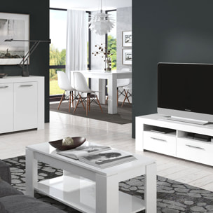 Mesa Comedor Extensible 90x140-190 Cm Blanco Brillo