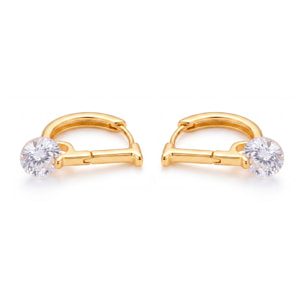 Pendientes de Circonita Brillante acabado en oro amarillo de 18k