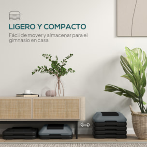 Step de Aeróbic Step para Fitness Stepper Antideslizante con Altura Ajustable de 10/15/20/25/30 cm Carga 150 kg para Entrenamiento en Casa Gimnasio Gris