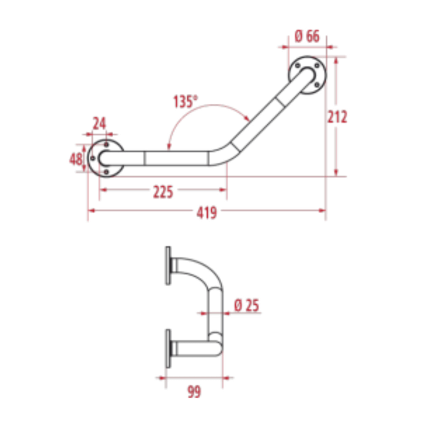 Réhausse WC PMR PELLET plastique blanc avec abattant 10 cm + Barre de maintien coudée PMR PELLET Essentiel