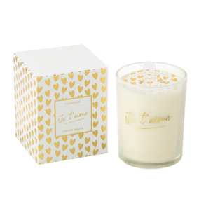 J-Line bougie parfumée Je T'aime - Ginger & Ylang - verre - or - large - 70H