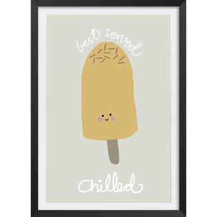 Affiche enfant glaces Affiche + cadre en bois - Noir