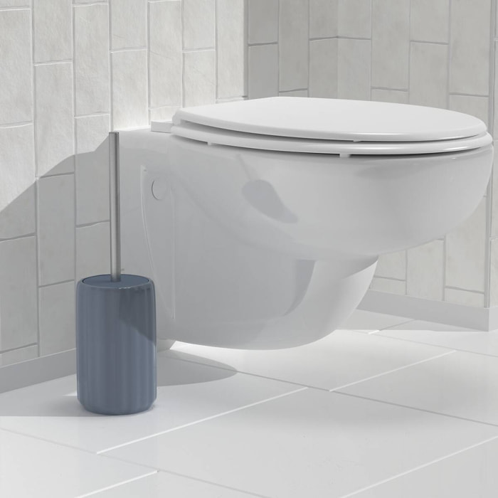Brosse WC Colorama en céramique H.40cm bleu