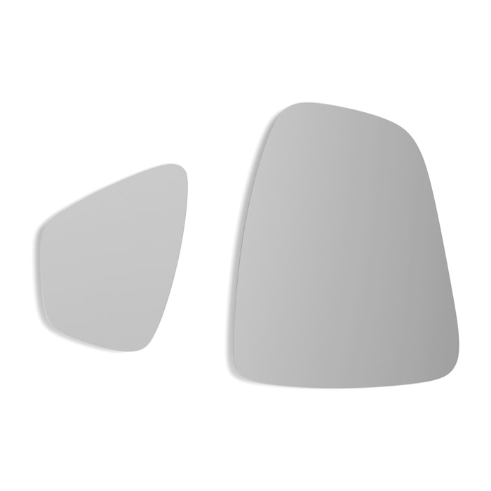 Set de espejos irregulares Singular aglomerado arena 60x47 y 40x32 cm