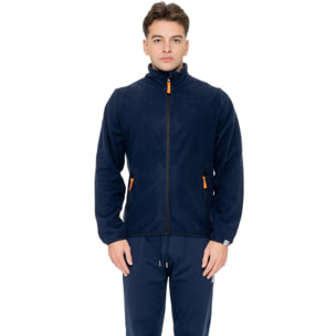 Pile in micropolar collo alto e zip con etichetta Leone 1947