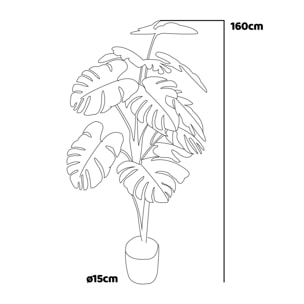 Monstera - Pianta Artificiale in vaso H160 cm