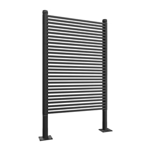 Linea - Pannello Frangivista Separè da Esterno 90,5x193 cm in Metallo e Resina Nero