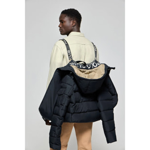 Chaqueta St Moritz azul marino acolchada de capucha fija y detalles Polo Club