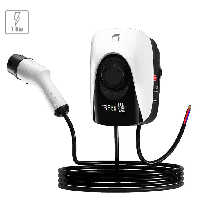 Estación de carga ZD02. Para coches eléctricos de CA para el hogar. Tipo 2, EV y PHEV, con 32A y 7KW.