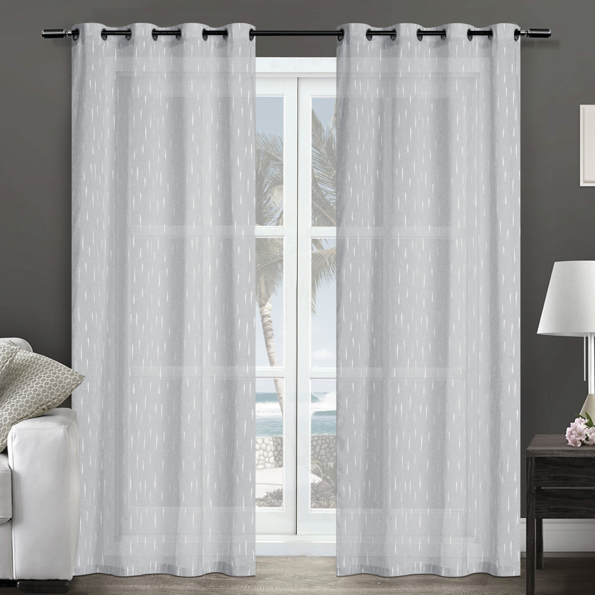 COPPIA TENDE PER PORTAFINESTRA DIS.FIAMMA 60X230 CM COLOR AVORIO