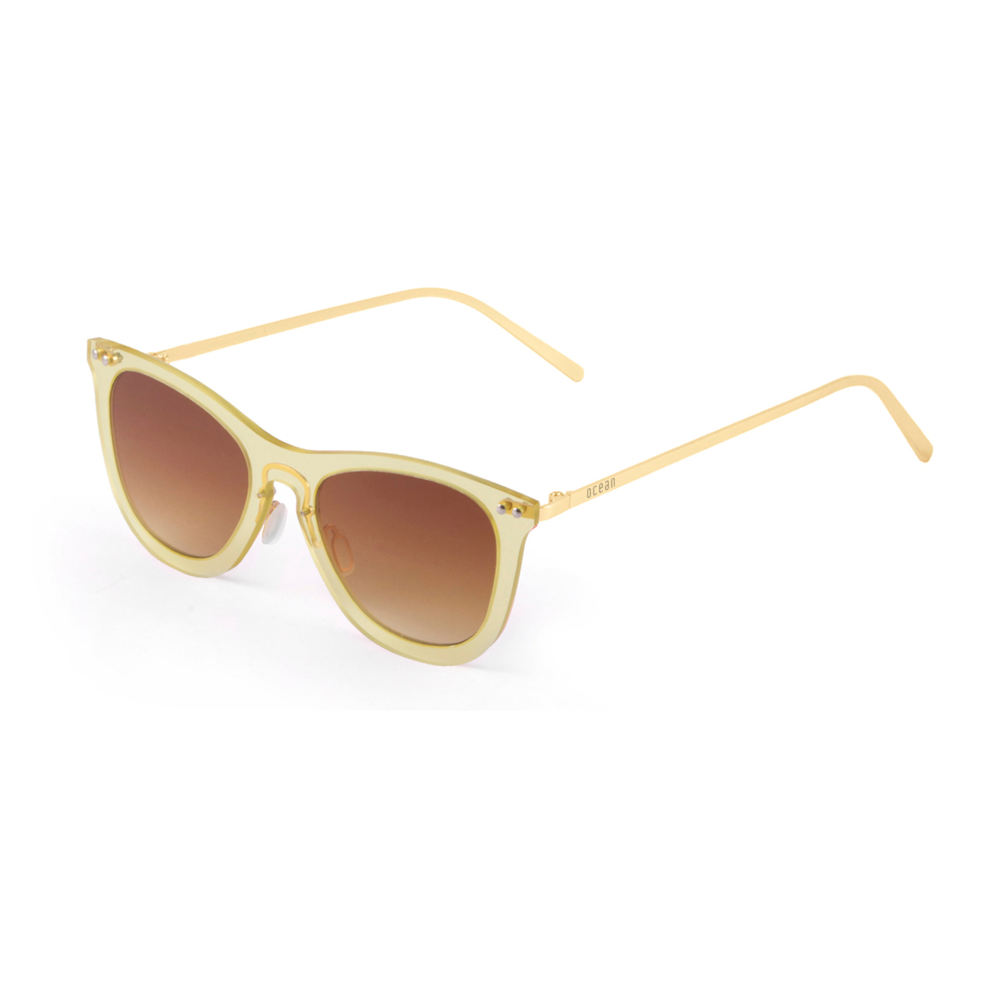 Gafas de sol OCEAN GENOVA - De color amarillo transparente / Marrón degradado y patillas de metal dorado mate