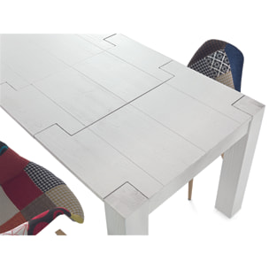 Tavolo NAVIGLI abete bianco spazzolato allungabile 160Ã—90 cm - 260x90 cm