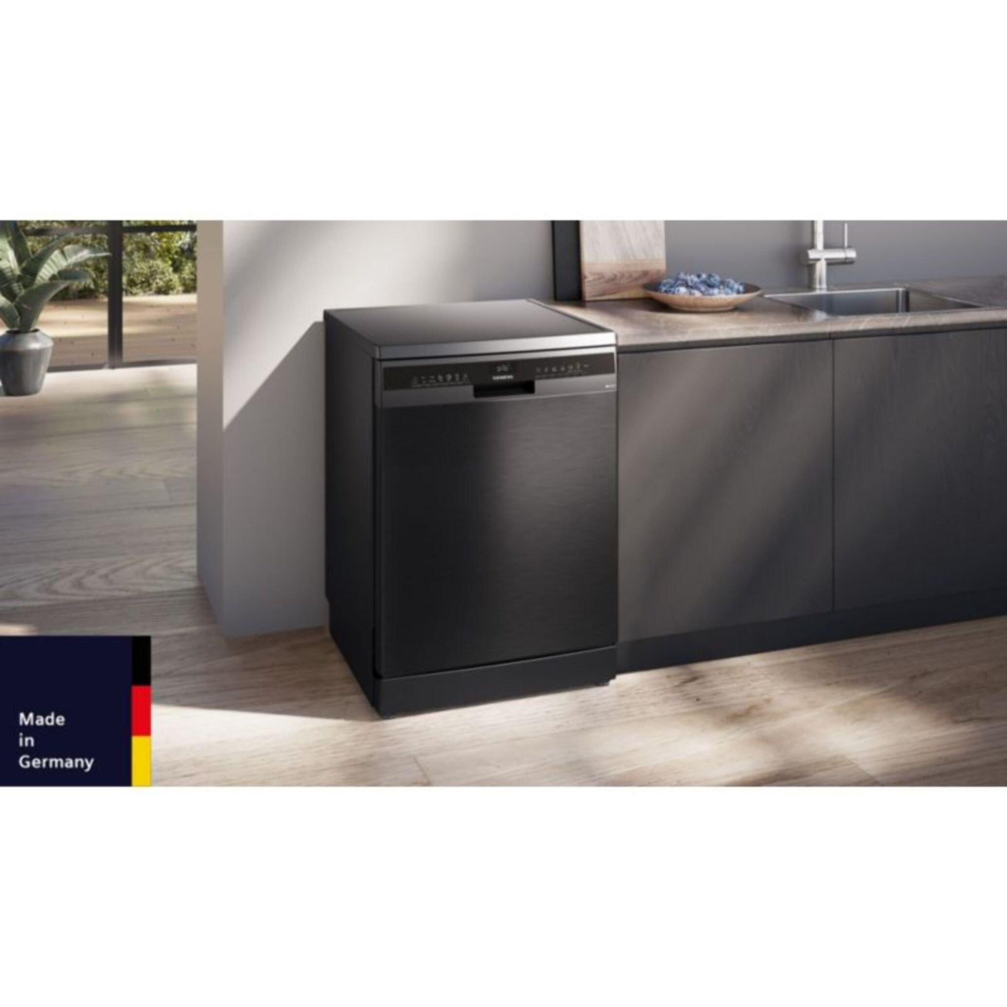 Lave vaisselle 60 cm SIEMENS SN23EC22AE, varioSpeed Plus, Acier brossé noir